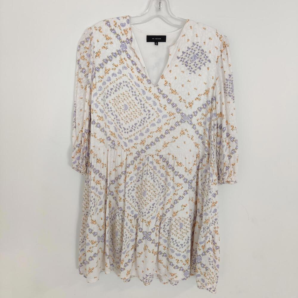 En Saison Women's Tiered Midi Dress Size Small Bohemian Cottage Floral Paisley